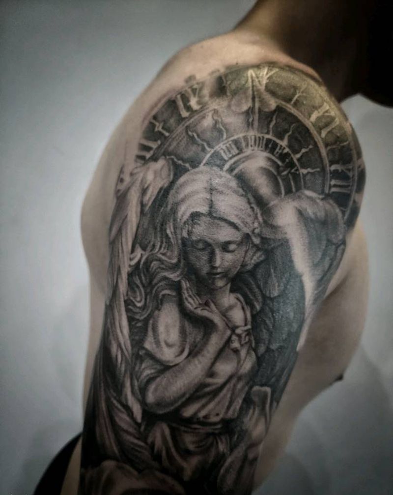 花臂遮盖 未完纹身图片_手臂欧美写实纹身图案