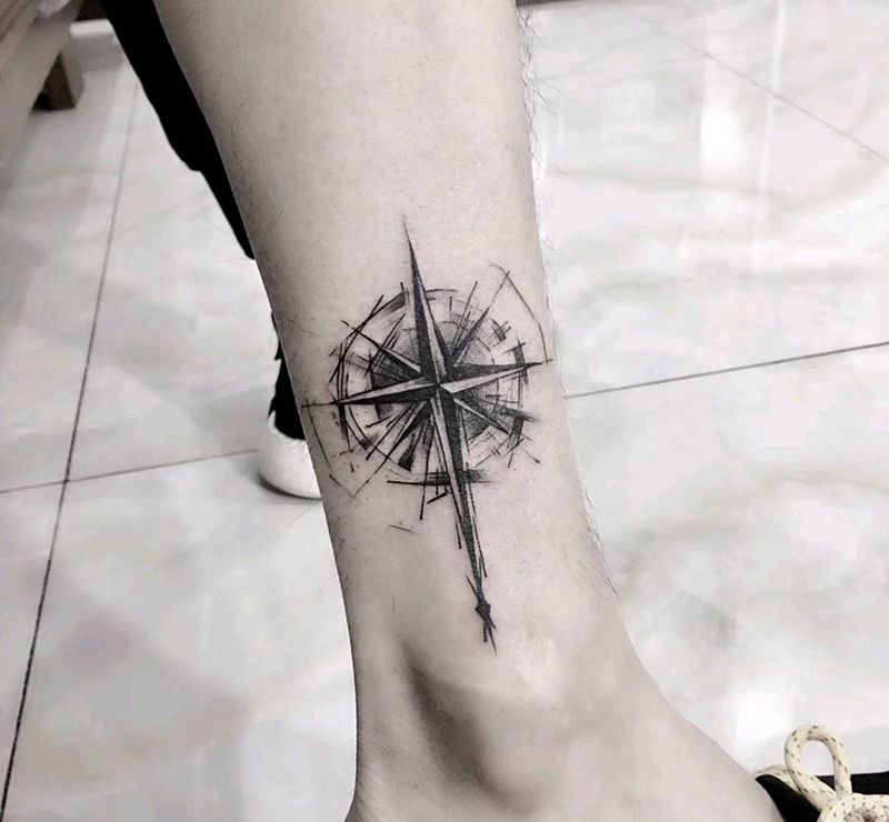 指南针纹身图片