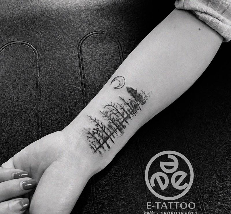 意境树林纹身图片