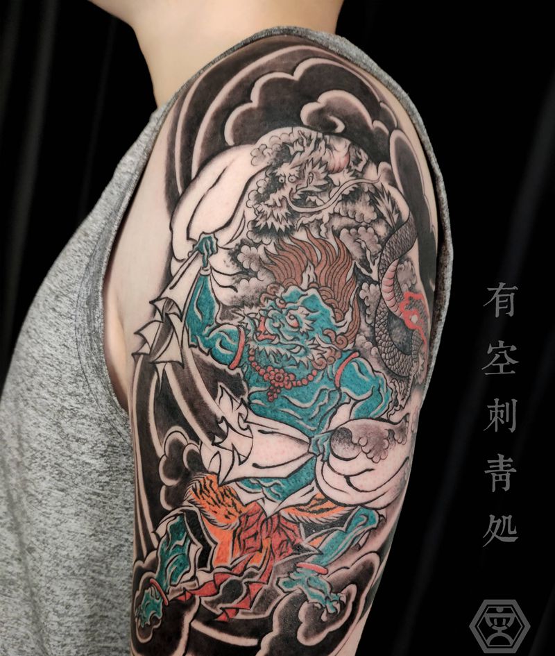 风神纹身图片_老传统纹身图案