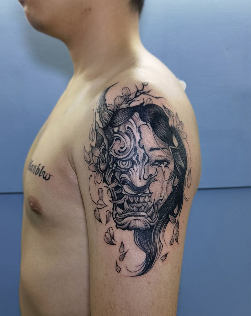 般若纹身图片_手臂新传统纹身图案