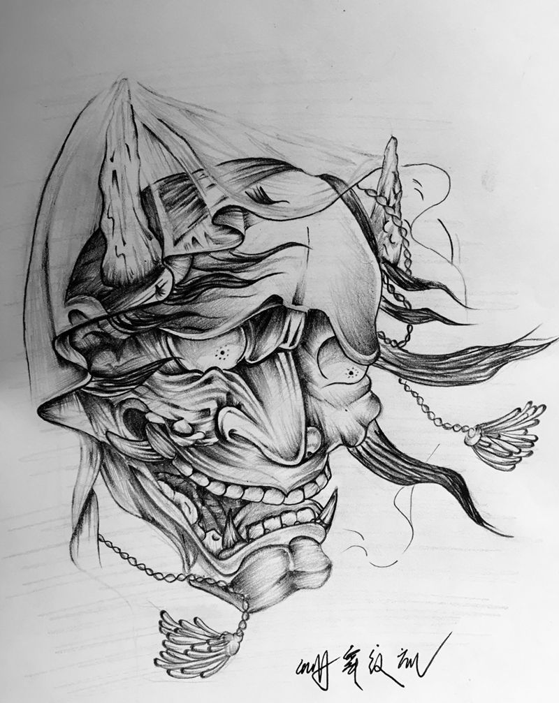 画稿般若纹身图片