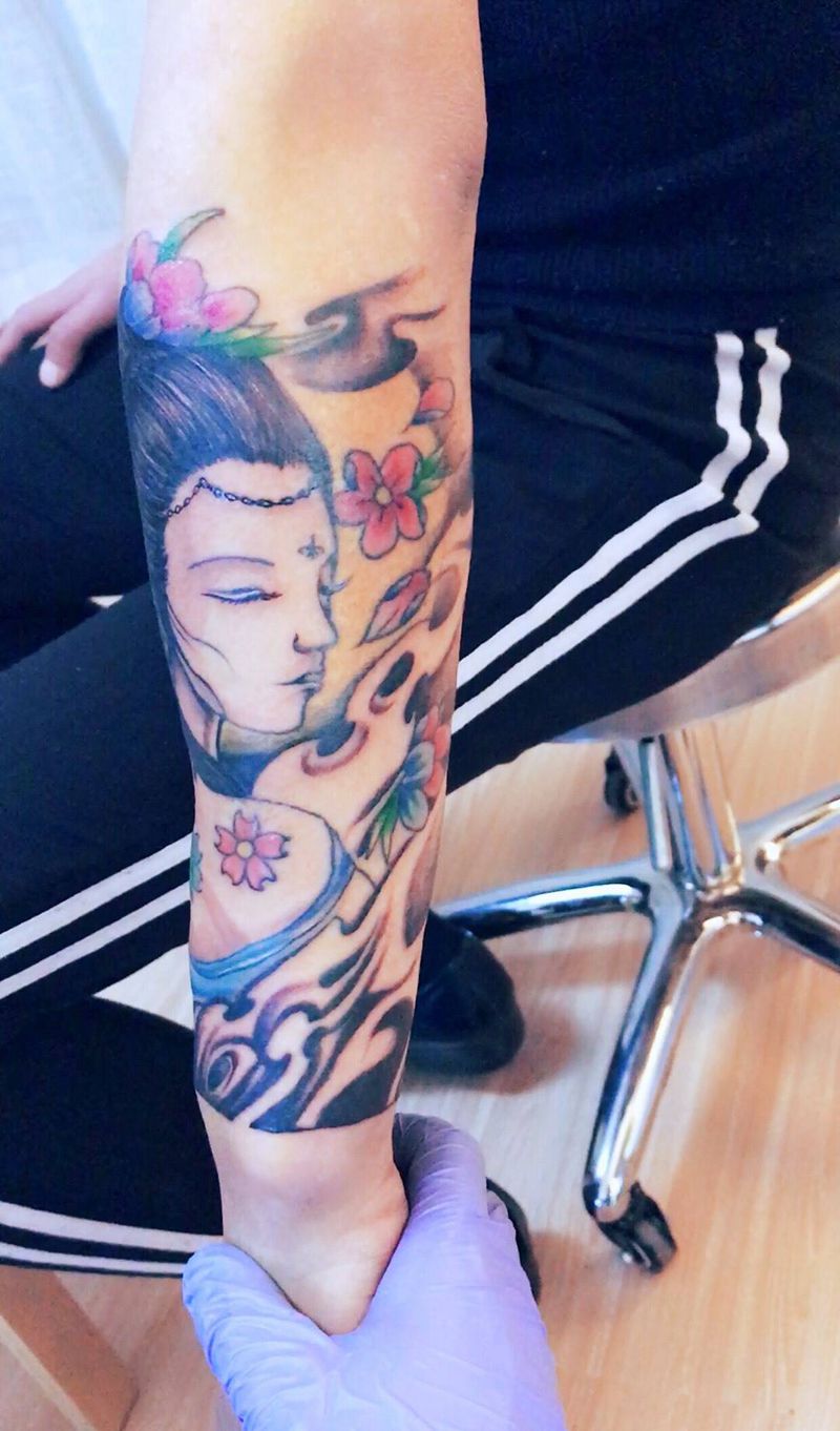 修改上色打完收工纹身图片