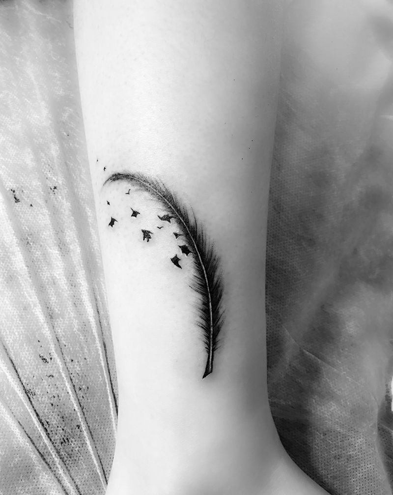 羽毛纹身图片