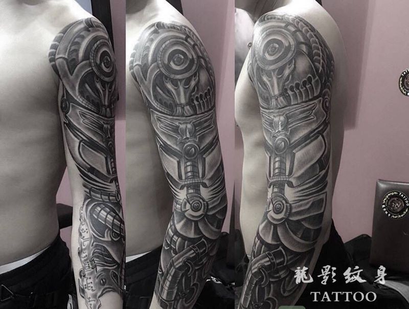 机器臂纹身图片
