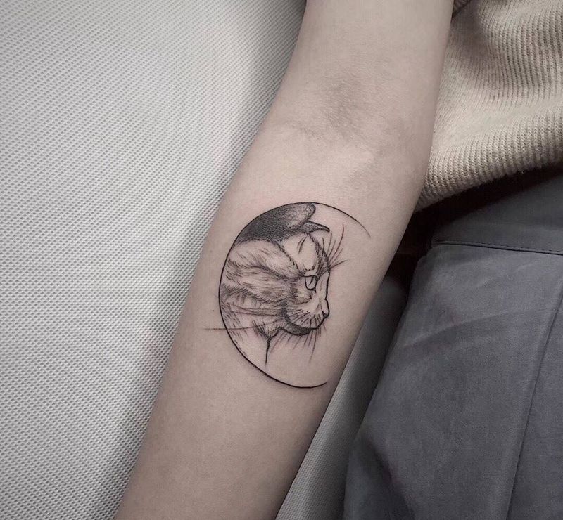 猫纹身图片