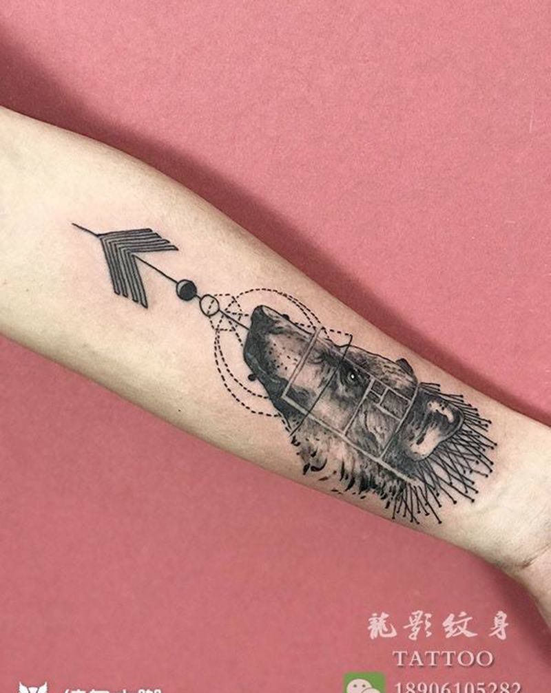 科技狼纹身图片