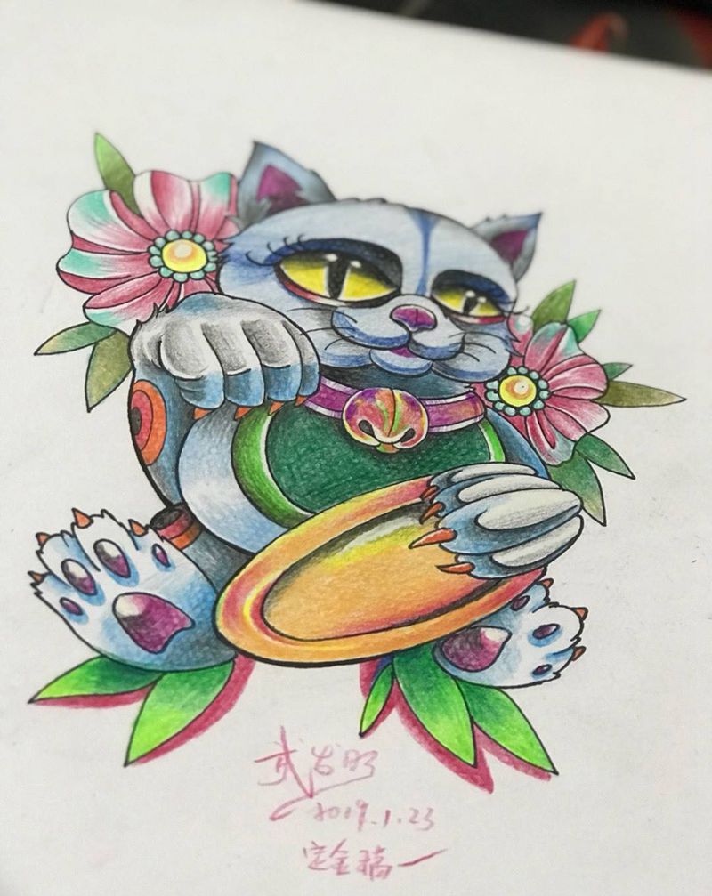 预约猫纹身图片