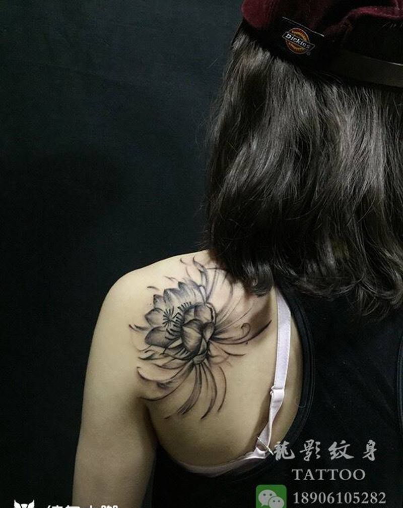 一支花开纹身图片