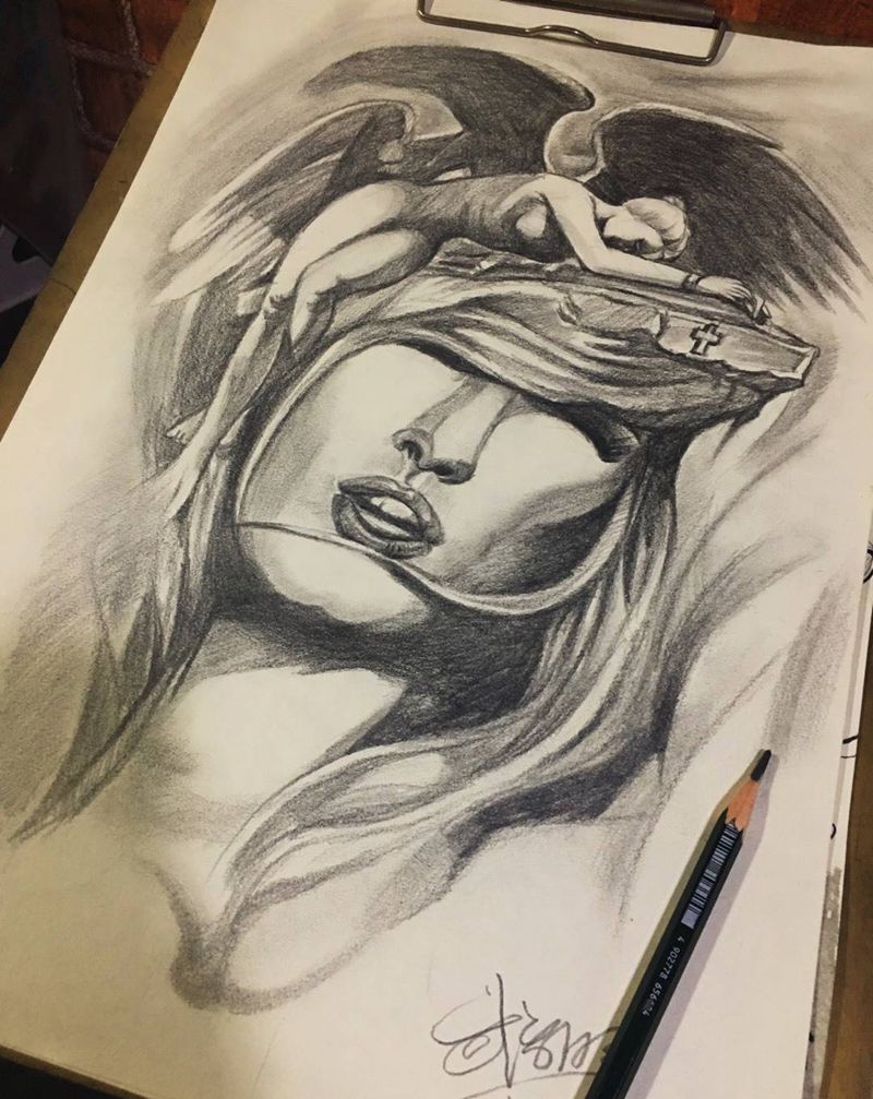 不好意思美女，忙到今天才给您设计刺青稿。[呲牙][呲牙][呲牙]纹身图片