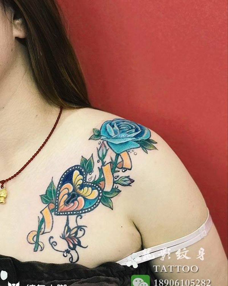 给多年前的旧图上色纹身图片