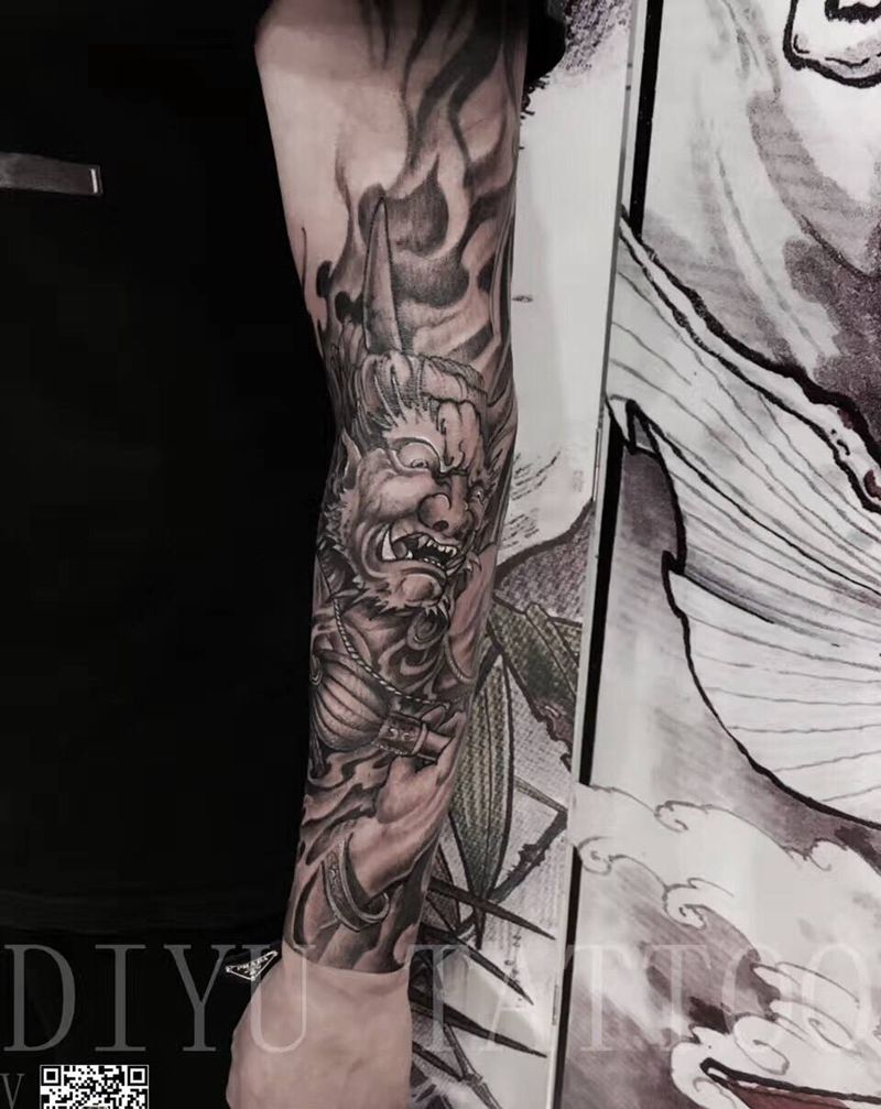 雷神纹身图片_手臂手部纹身图案