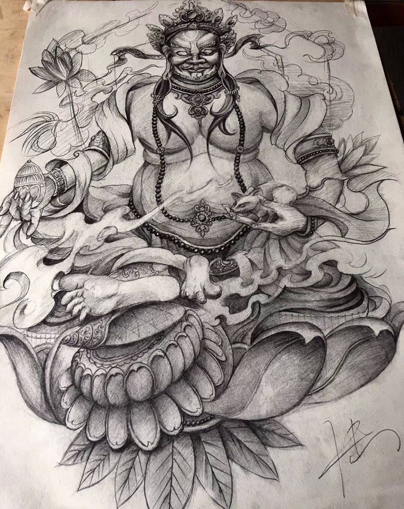 绘画作品纹身图片_背部纹身图案