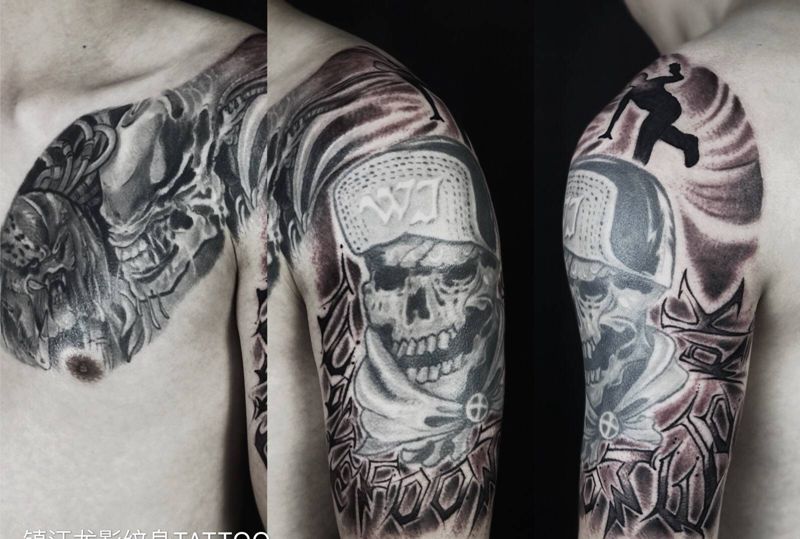 浙江的街舞帅哥接半甲，8年前给纹身图片_胸部纹身图案