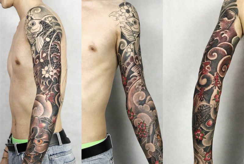 下次继续纹身图片_手臂老传统纹身图案