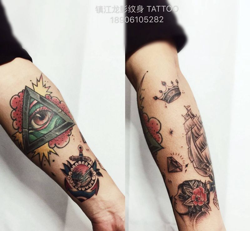 school纹身图片_手臂Old School纹身图案