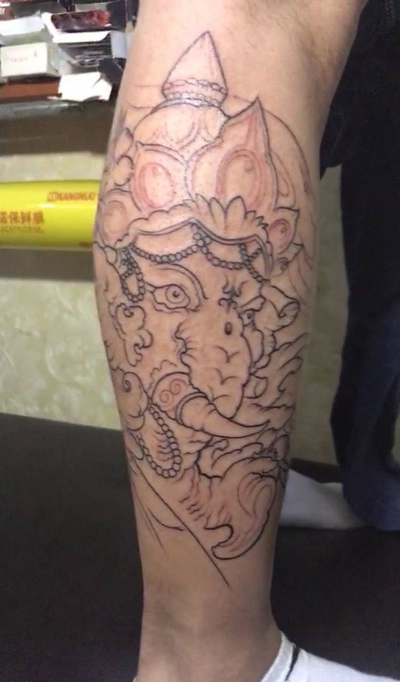 几个勾线纹身图片