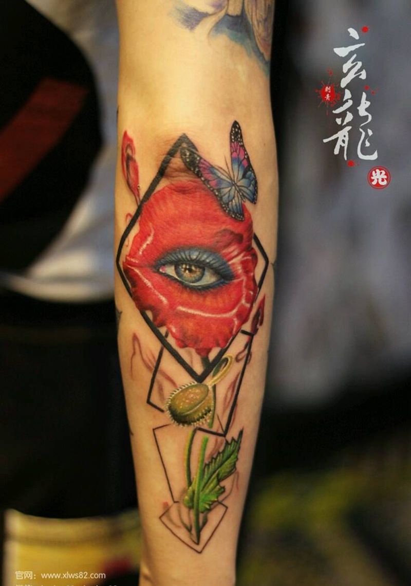 罂粟花纹身图片