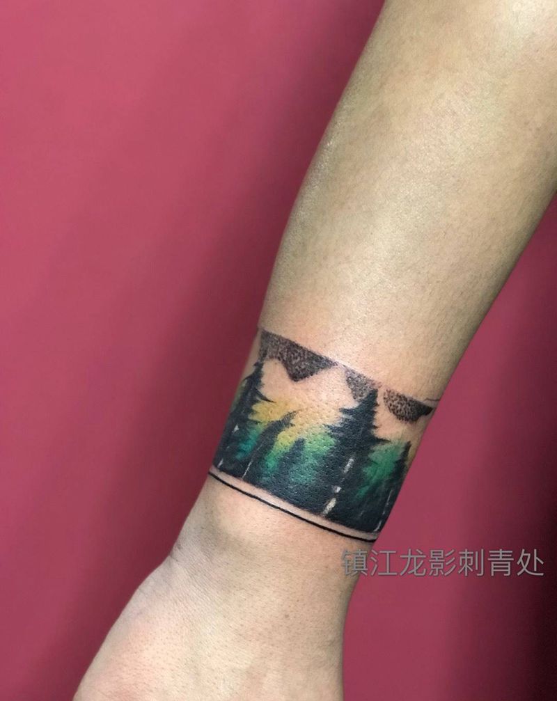 森林手环纹身图片