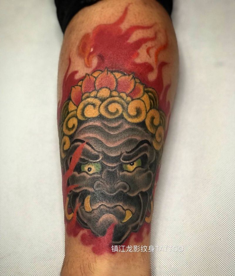 不动明王，五大明王之首，如来佛祖的金刚身。4个多小时的作品。纹身图片