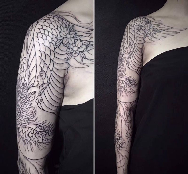 未完成纹身图片