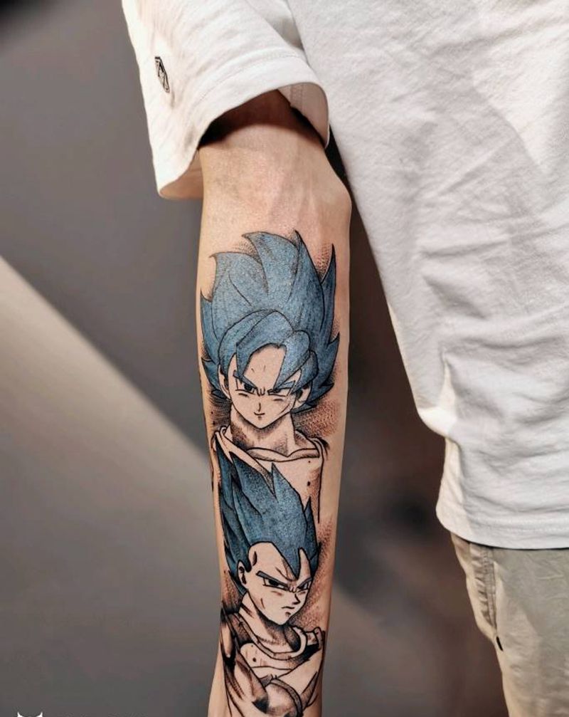 赛亚之神纹身图片_手臂动漫纹身图案