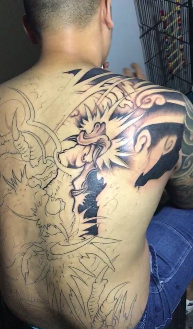 苍龙！客人临时有事纹身图片