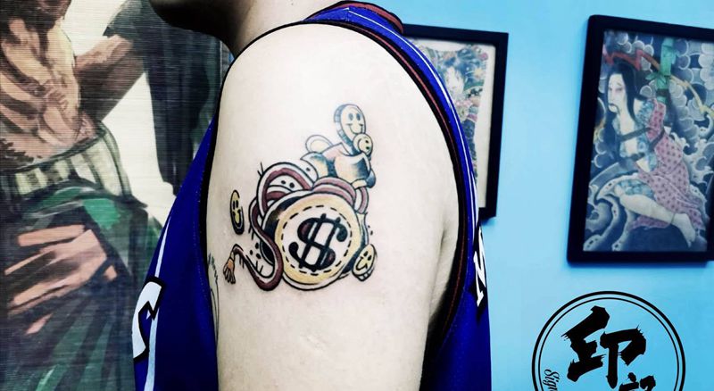 Money Money纹身图片_手臂Old School纹身图案