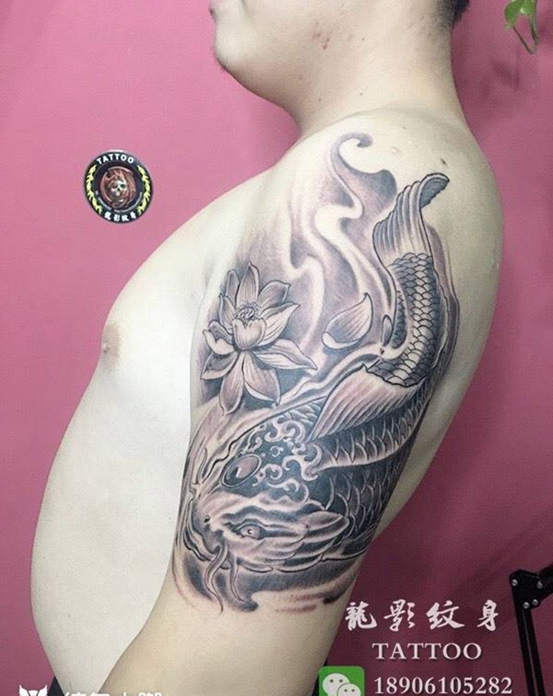 鱼化龙纹身图片