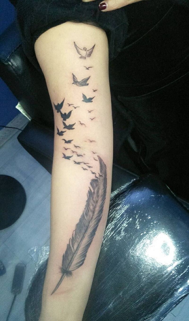 羽毛纹身图片