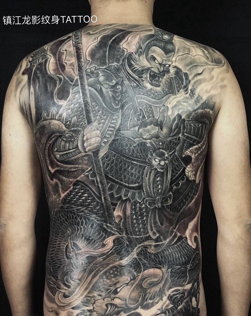 悟空盖赵云，强力覆盖。40个小时左右的活。纹身图片