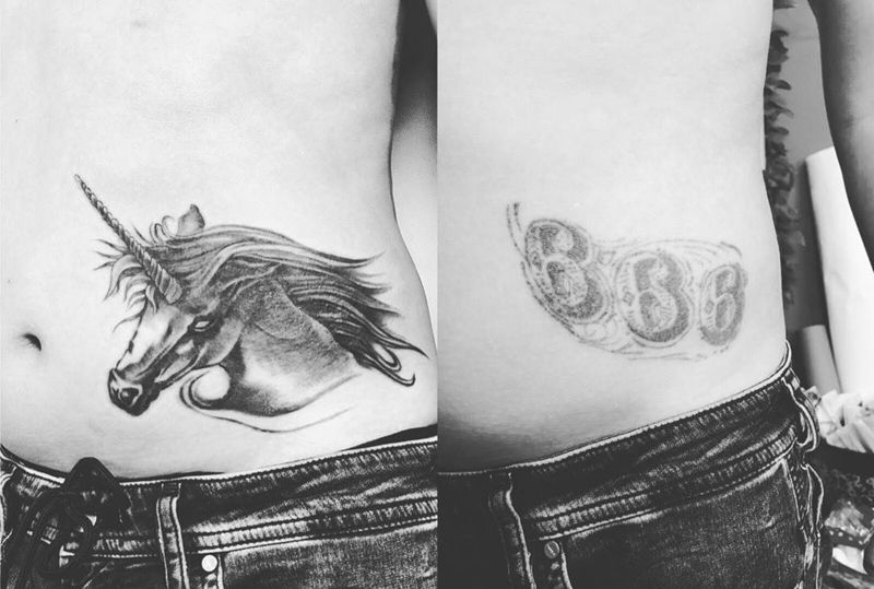 盖个图 独角兽纹身图片