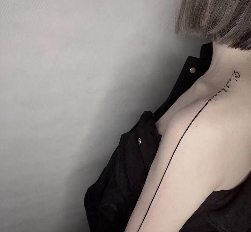 一条线纹身图片