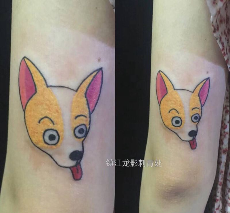 爱犬简笔设计图纹身图片