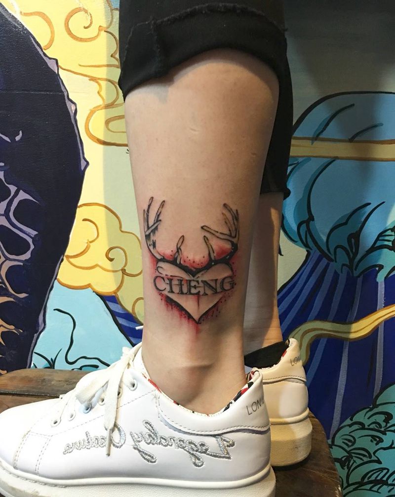 鹿过你心纹身图片