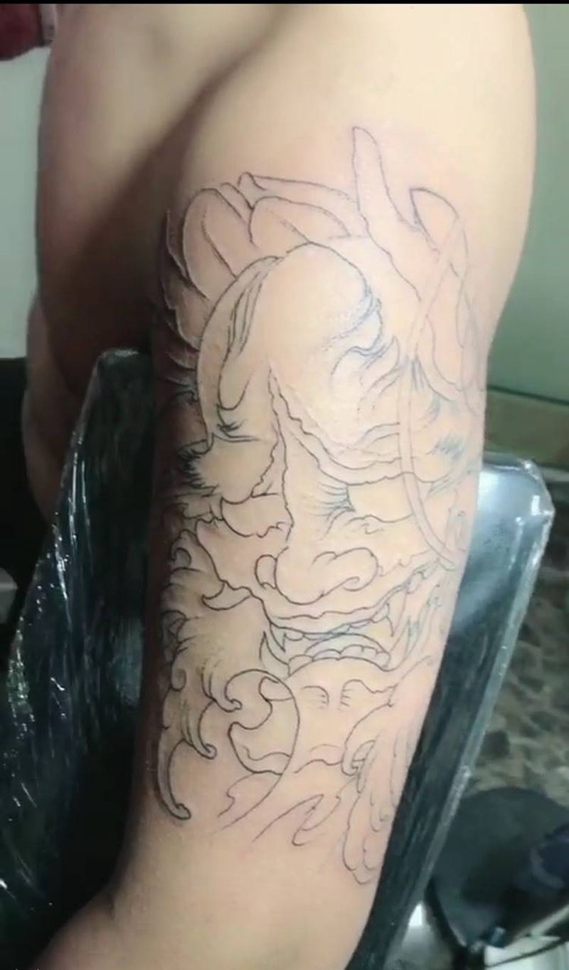 大臂般若纹身图片