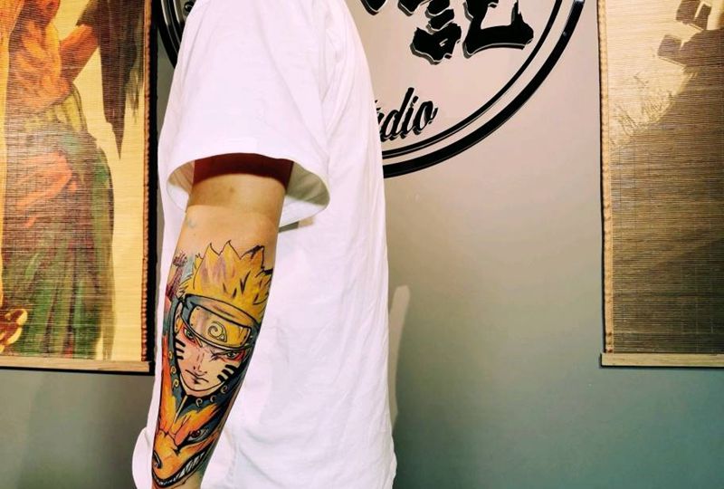 鸣人,九尾纹身图片_手臂纹身图案