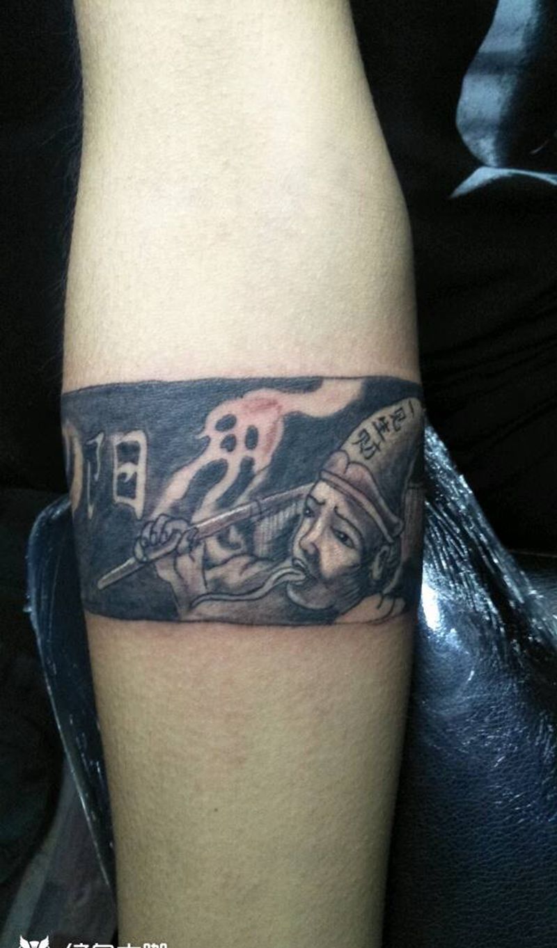 黑白无常纹身图片_新传统纹身图案