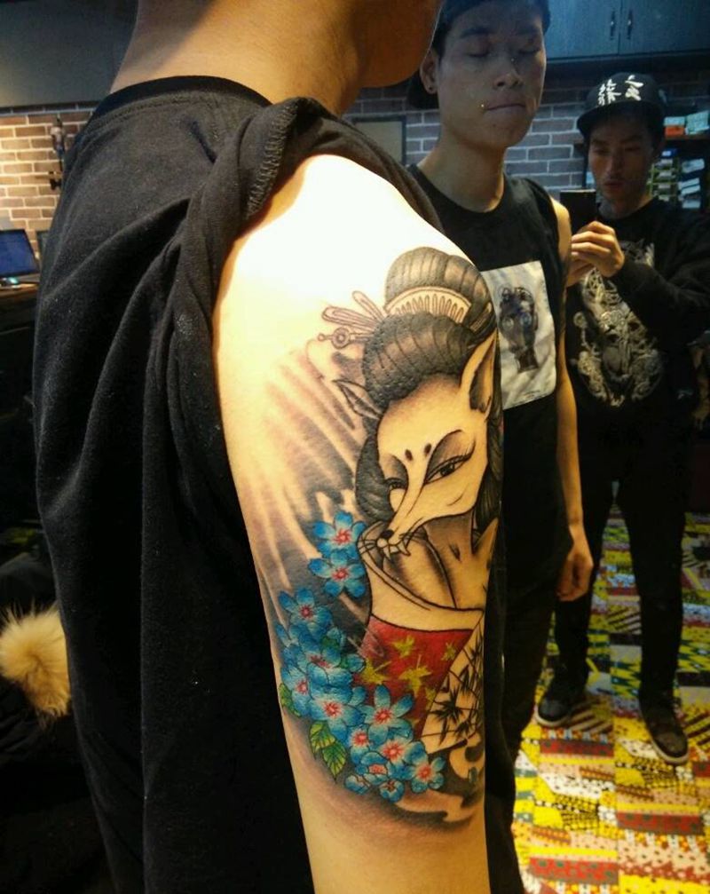 狐狸未完成纹身图片