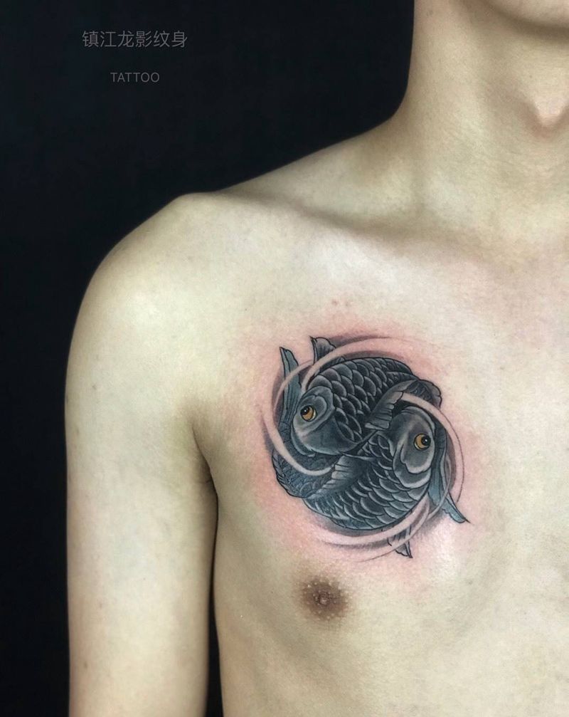 八卦鱼盖图纹身图片