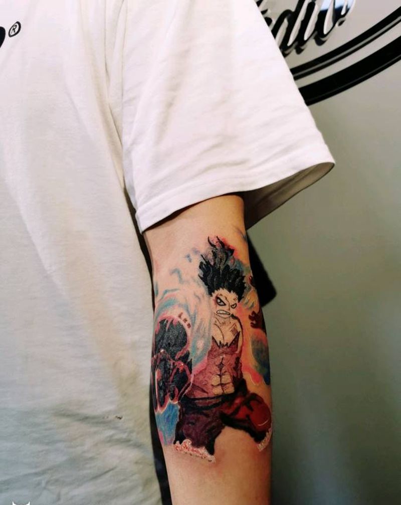 四档路飞。纹身图片_New School纹身图案