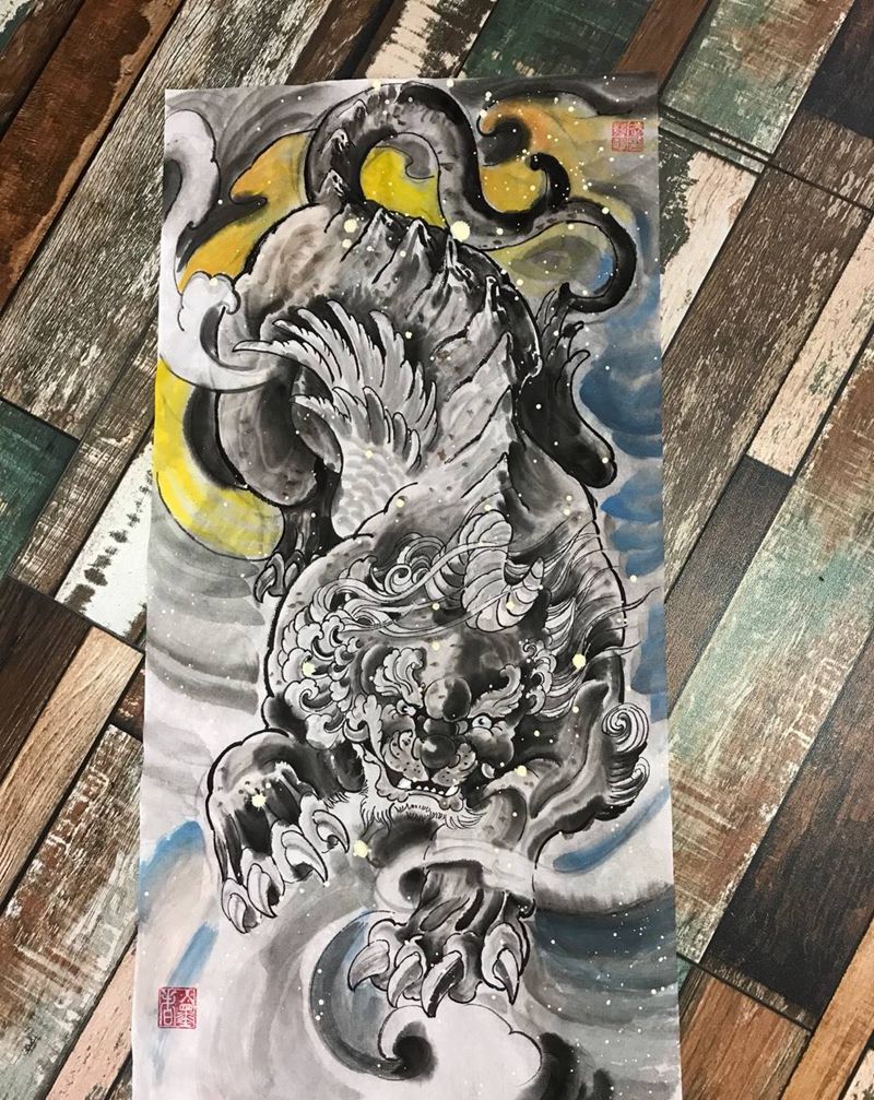 武发明师傅手稿纹身图片