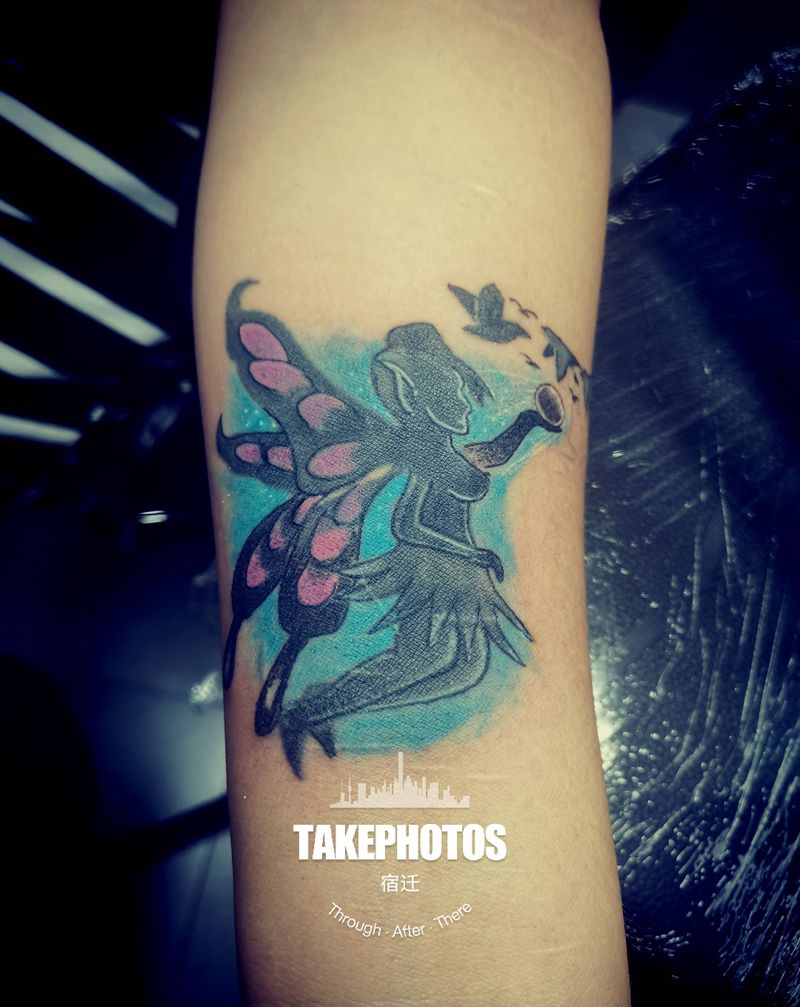 精灵纹身图片_手臂新传统纹身图案