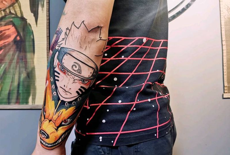 未完待续的鸣人。纹身图片_手臂New School纹身图案