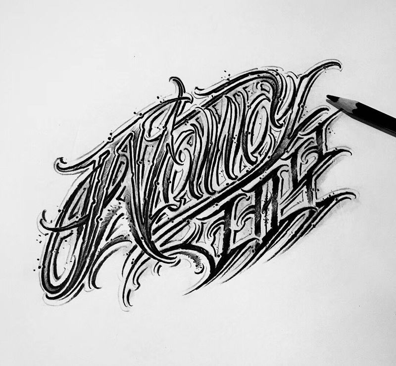 其卡诺字体设计纹身图片