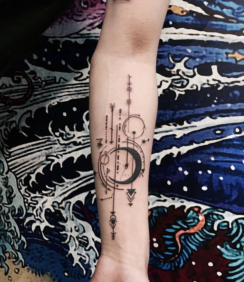 个性小清新纹身图片_水彩点刺纹身图案