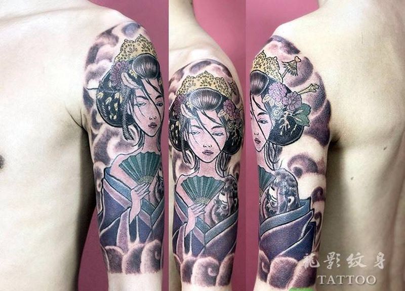 艺伎纹身图片