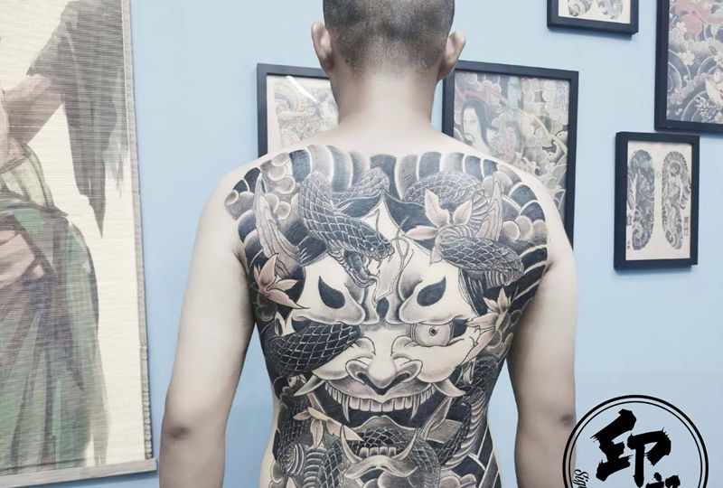 40个小时的大般若纹身图片_背部纹身图案