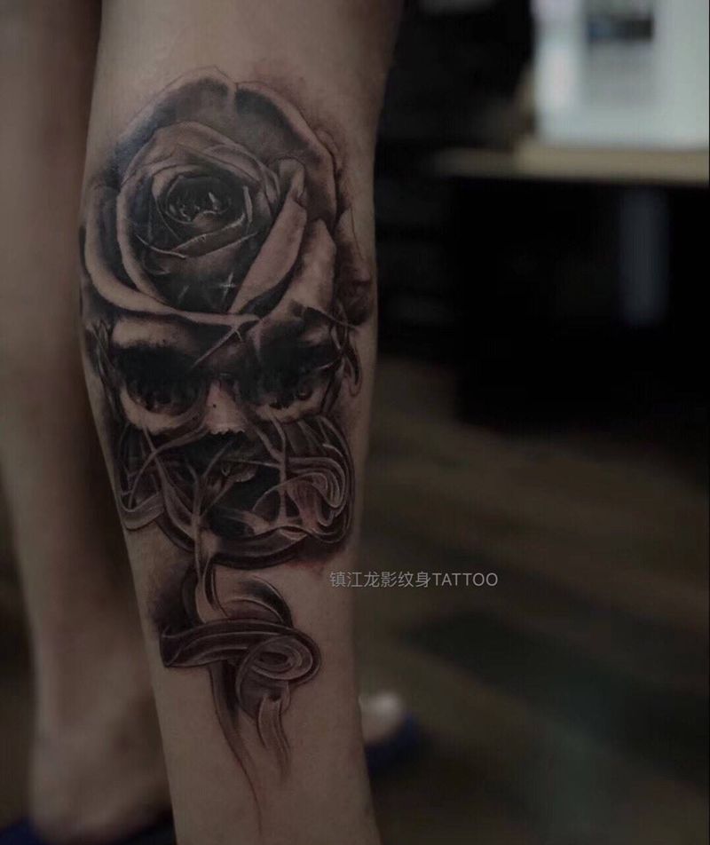 两个骷髅纹身图片