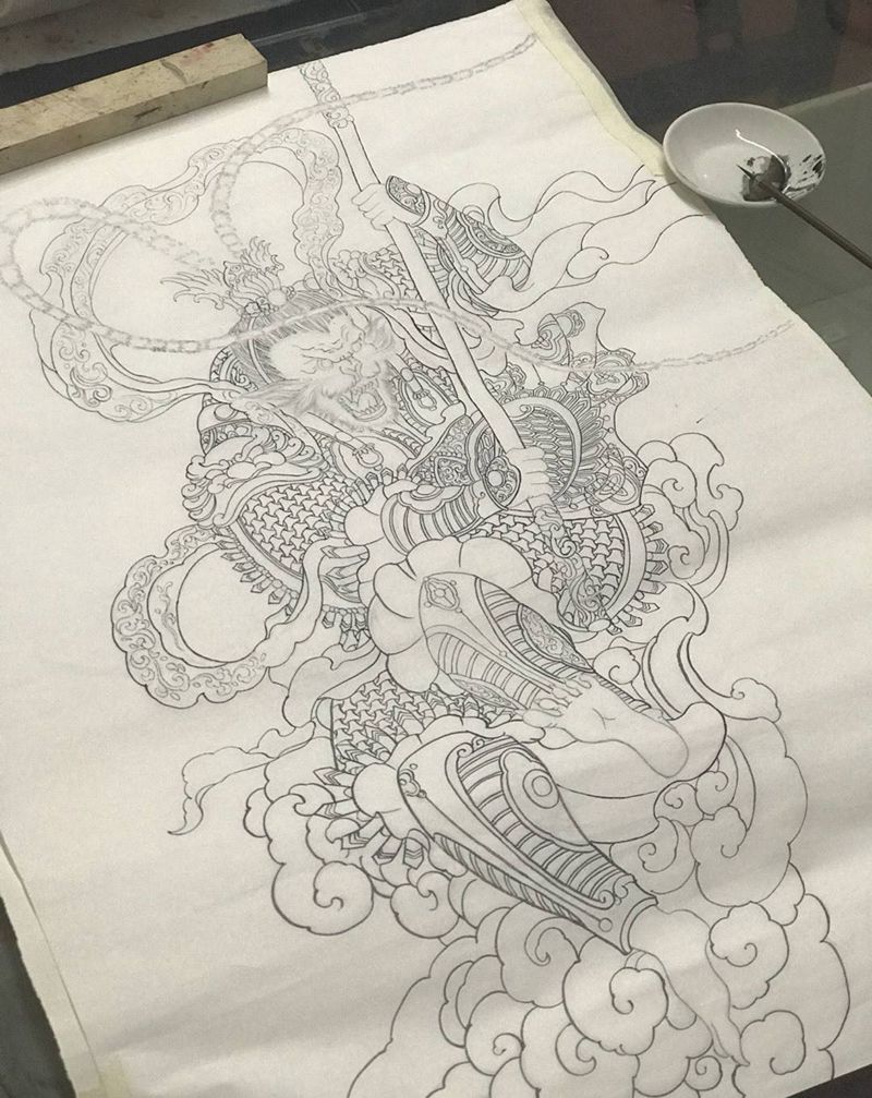 悟空手稿纹身图片